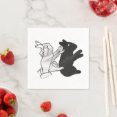 Handkaninchen Silhouette Serviette (Beispiel)