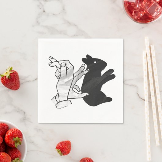 Handkaninchen Silhouette Serviette (Beispiel)