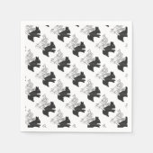 Handkaninchen Silhouette Serviette (Vorderseite)