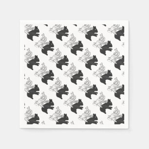 Handkaninchen Silhouette Serviette