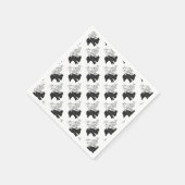 Handkaninchen Silhouette Serviette (Ecke)