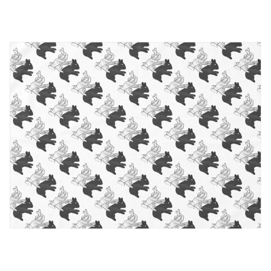 Handkaninchen Silhouette Tischdecke (Vorderseite (Horizontal))