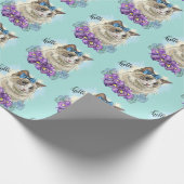 Handkopie zeichnend Niedliche Katze mit Blume Geschenkpapier (Ecke)