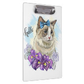 Handkopie zeichnend Niedliche Katze mit Blume Klemmbrett (Rechts)