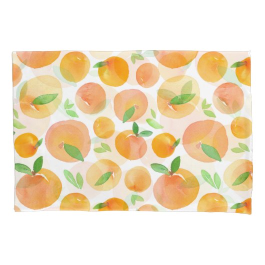 Handlackierte Aquarellpfirsiche: nahtlos. Kissenbezug (Vorderseite)