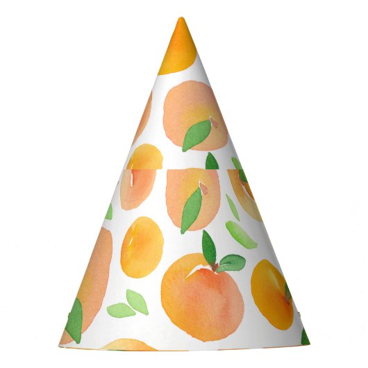 Handlackierte Aquarellpfirsiche: nahtlos. Partyhütchen (Vorderseite)