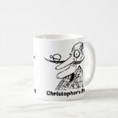 Handle-Bar Mustache und Bell. Name hinzufügen. Fun Kaffeetasse (VorderseiteRechts)