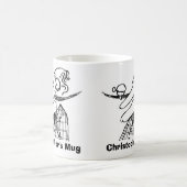 Handle-Bar Mustache und Bell. Name hinzufügen. Fun Kaffeetasse (Mittel)