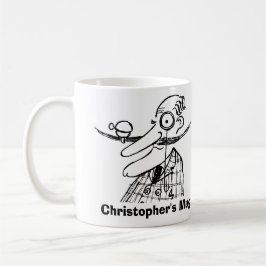 Handle-Bar Mustache und Bell. Name hinzufügen. Fun Kaffeetasse