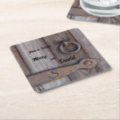 Handle für Hochzeitspapier-Untersetzer auf der Kel Rechteckiger Pappuntersetzer (angewinkelt)