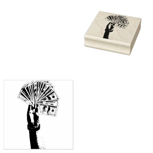 Handle Holding 100 Dollar Scheine Geld Kunst Gummistempel (Stempel)
