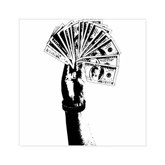 Handle Holding 100 Dollar Scheine Geld Kunst Gummistempel (Prägung)