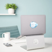 Handle With Care – Belongs to 'Name' Personalized Aufkleber (Laptop auf Schreibtisch)