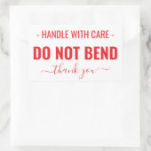 Handle with Care Do Not Bend Warning Rechteckiger Aufkleber (Tasche)