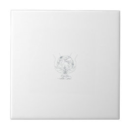 "Handle With Care" Minimalist Earth Ceramic Tile Fliese