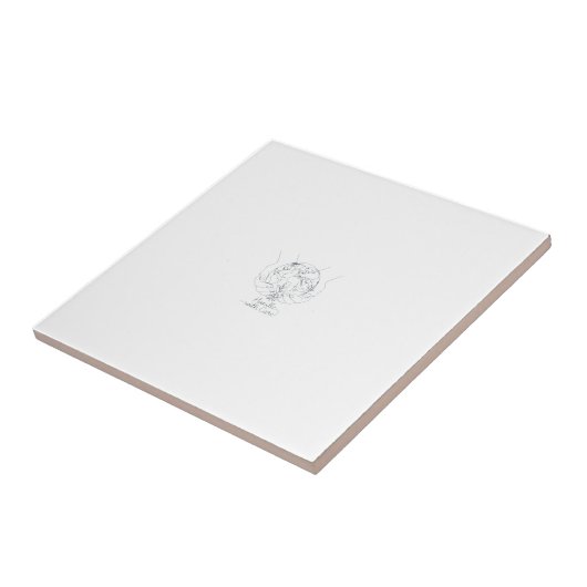 "Handle With Care" Minimalist Earth Ceramic Tile Fliese (Seite)