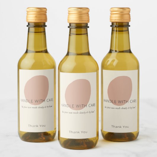 Handle With Care Terracotta Artisan Custom Label  Weinetikett (Flaschen)