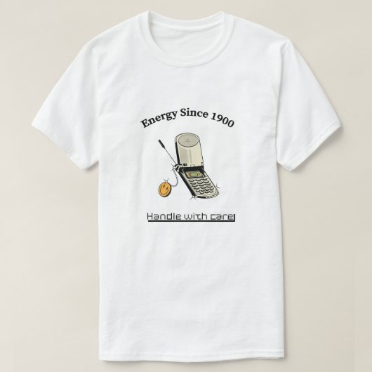 'Handle With Care' Vintage Energie T-Shirt (Design vorne)