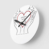 Handle With Love Runde Wanduhr (Winkel)