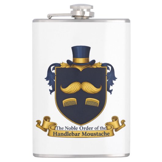 Handlebar Moustache Gentleman's Flask Flachmann (Vorderseite)