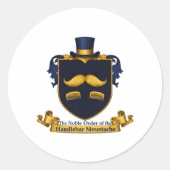 Handlebar Moustache Gentleman's Round Sticker (Vorderseite)