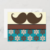 Handlebar Mustache auf Retro-Hintergrund Postkarte (Vorne/Hinten)