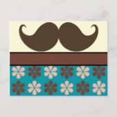 Handlebar Mustache auf Retro-Hintergrund Postkarte (Vorderseite)
