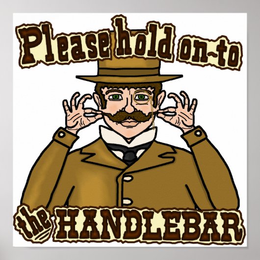 Handlebar Mustache Gentleman Poster (Vorne)