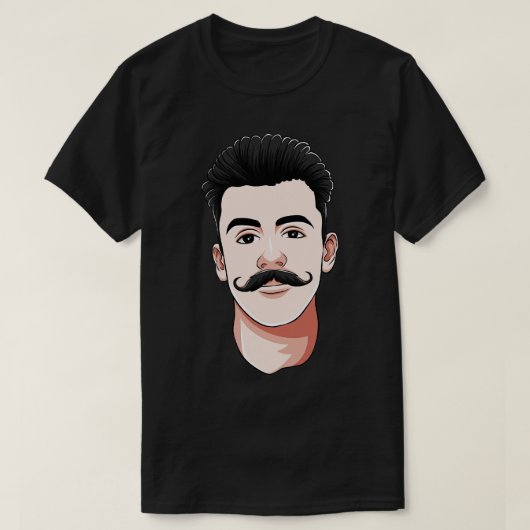 Handlebar Mustache Man Hipster Gesichtshaar T-Shirt (Design vorne)