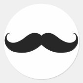 Handlebar Mustache / Mustache Runder Aufkleber (Vorderseite)