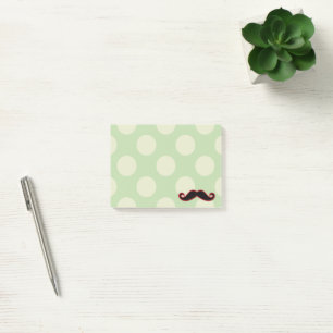 Handlebar Mustache, Polka-Punkte - Schwarz-Grün-R Post-it Klebezettel