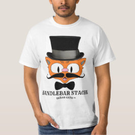 HANDLEBAR STACHE Humoraler Cartoon Mustache Katze T-Shirt