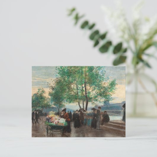 Händler auf der Seine | Victor Gabriel Gilbert Postkarte (Stehend Vorderseite)