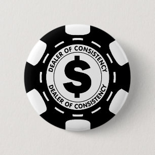 Händler des Übereinstimmungs-Poker-Chips Button