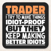 Händler Ich versuche Dinge zu machen, die keine Lu Rechteckiger Pappuntersetzer (Vorderseite)