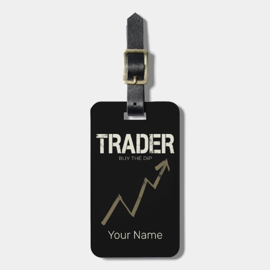 Händler kaufen den Dip Day Trader und Kryptowährun Gepäckanhänger (Vorderseite vertikal)