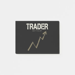 Händler kaufen den Dip Day Trader und Kryptowährun Post-it Klebezettel