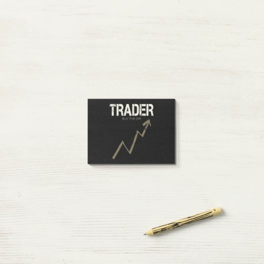 Händler kaufen den Dip Day Trader und Kryptowährun Post-it Klebezettel (Auf Schreibtisch)