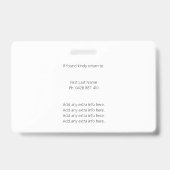 Händler QR Code Foto ID Red Abzeichen Ausweis (Rückseite)