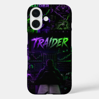Händler, Trading, Cyberpunk, Gaming, Neon, Kissen, iPhone 16 Hülle