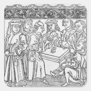 Händler und Geldverleiher Quadratischer Aufkleber