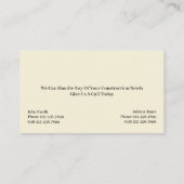 Händlerbaukarte Visitenkarte (Rückseite)