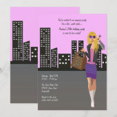 Händlerblond mit Mikrofon-Einladung Einladung (Vorne/Hinten)