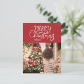 Händlerbriefe Weihnachten Rotes Foto Postkarte (Stehend Vorderseite)