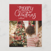 Händlerbriefe Weihnachten Rotes Foto Postkarte (Vorderseite)