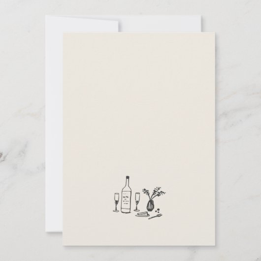 Händlergezeichnete Quirky-Engagement-Partei Einladung (Rückseite)