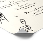 Händlergezeichnetes Menü für Hochzeitsgetränke Poster (Ecke)