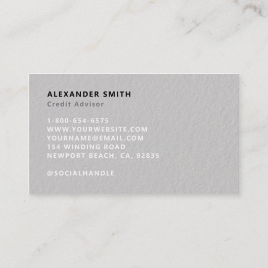 Händlerhändler Imitate mit der Aufschrift Monogram Visitenkarte (Rückseite)