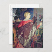 Händlerin mit Spiegel Postkarte (Vorne/Hinten)