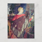 Händlerin mit Spiegel Postkarte (Vorderseite)